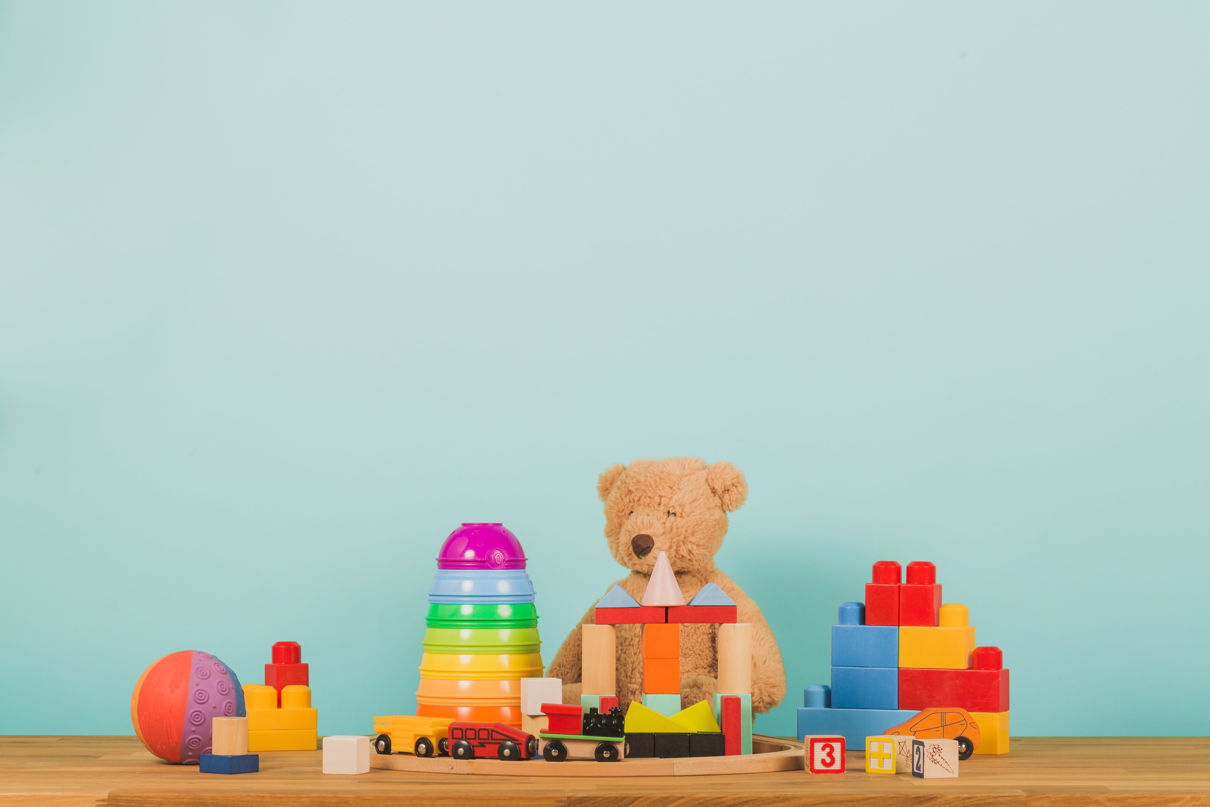 a table with toys for toddlers